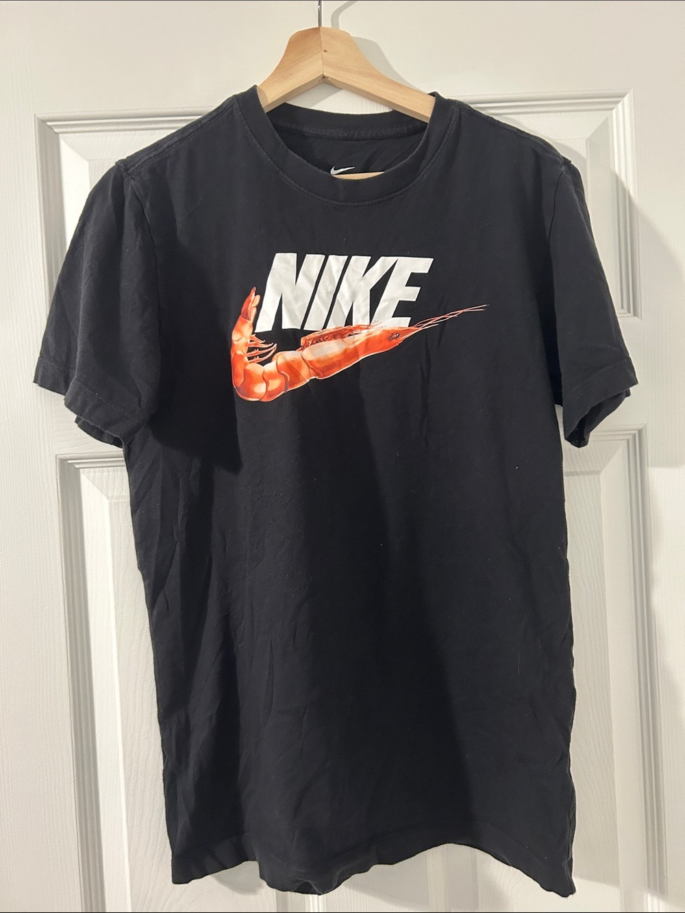 Nike Black Short Sleeve Tee with White & Orange Logo